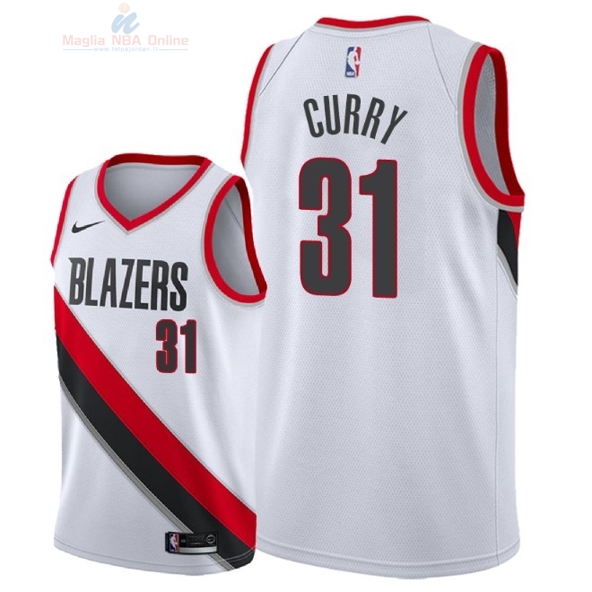 Acquista Maglia NBA Nike Portland Trail Blazers #31 Seth Curry Bianco Association 2018