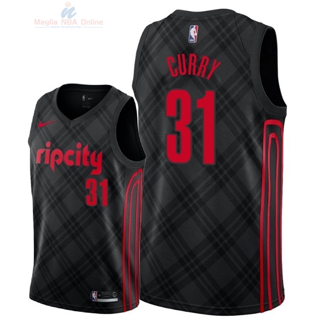 Acquista Maglia NBA Nike Portland Trail Blazers #31 Seth Curry Nike Nero Città 2018