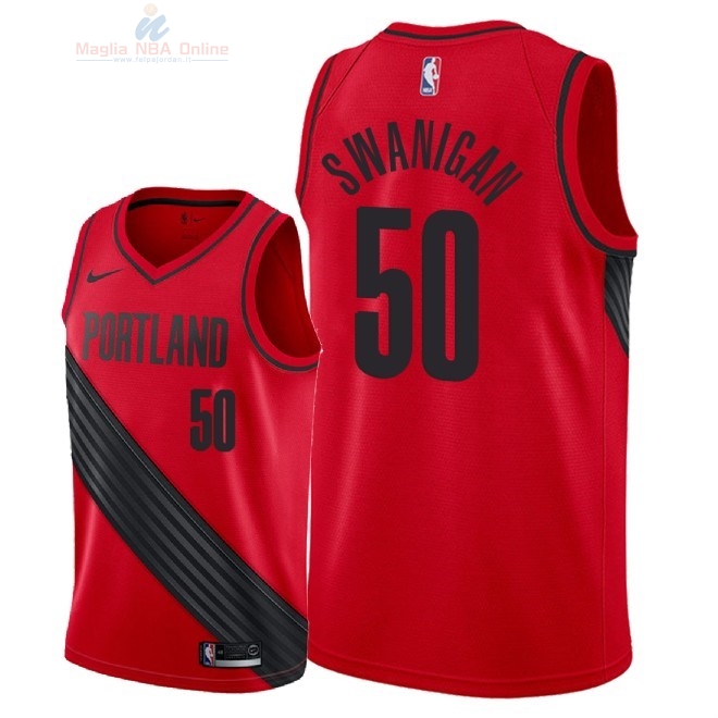 Acquista Maglia NBA Nike Portland Trail Blazers #50 Caleb Swanigan Rosso Statement 2018