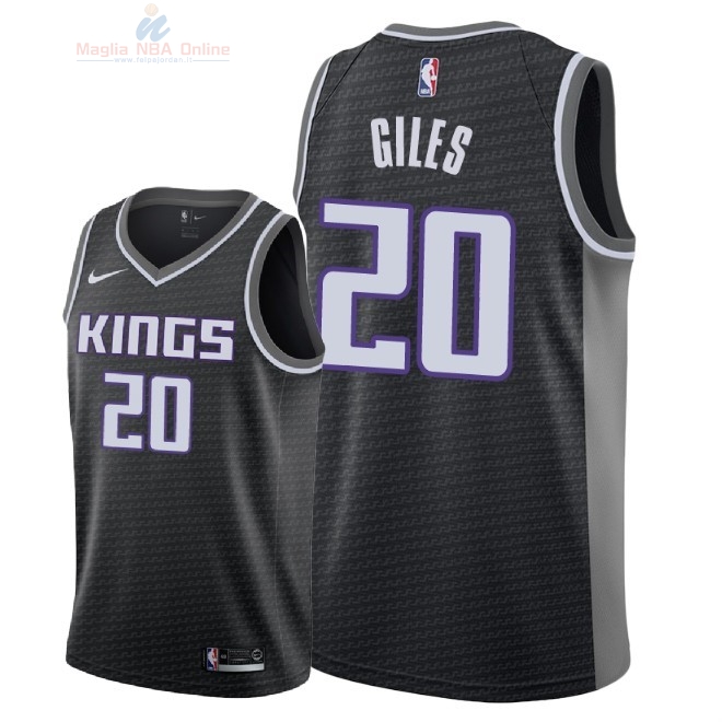 Acquista Maglia NBA Nike Sacramento Kings #20 Harry Giles Nero Statement 2018