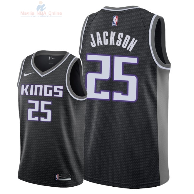 Acquista Maglia NBA Nike Sacramento Kings #25 Justin Jackson Nero Statement 2018