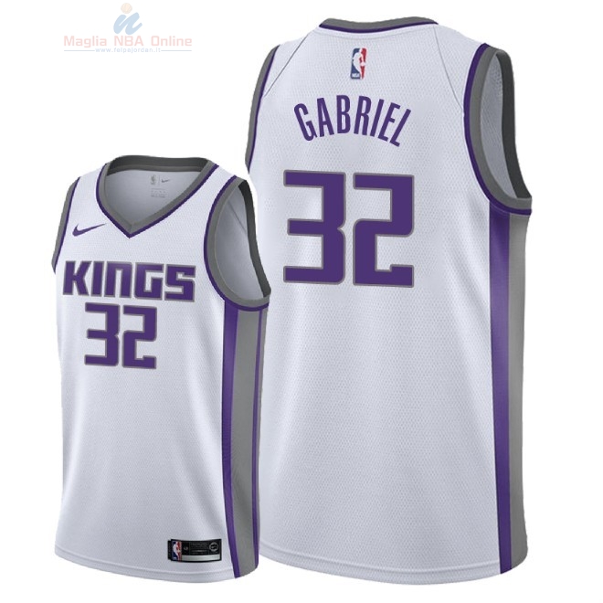 Acquista Maglia NBA Nike Sacramento Kings #32 Wenyen Gabriel Bianco Association 2018