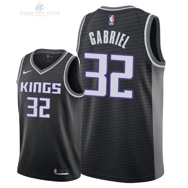Acquista Maglia NBA Nike Sacramento Kings #32 Wenyen Gabriel Nero Statement 2018