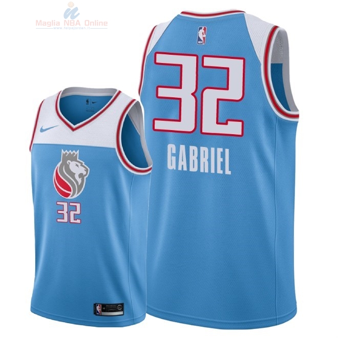 Acquista Maglia NBA Nike Sacramento Kings #32 Wenyen Gabriel Nike Blu Città 2018