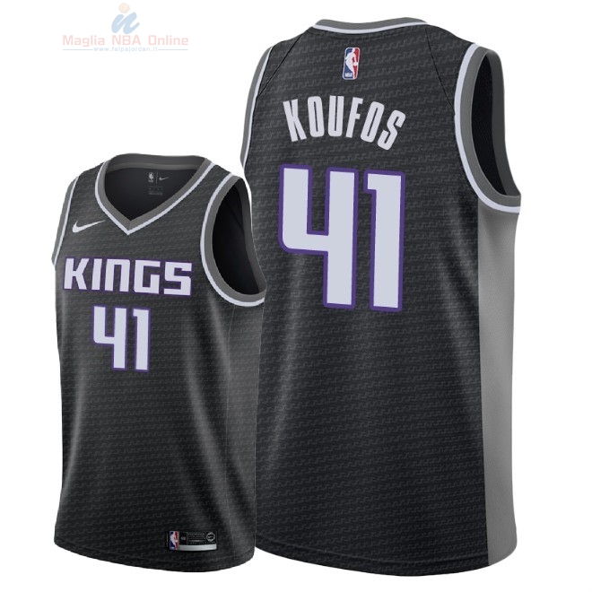 Acquista Maglia NBA Nike Sacramento Kings #41 Kosta Koufos Nero Statement 2018