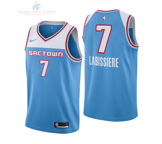 Acquista Maglia NBA Nike Sacramento Kings #7 Skal Labissiere Nike Blu Città 2018-19