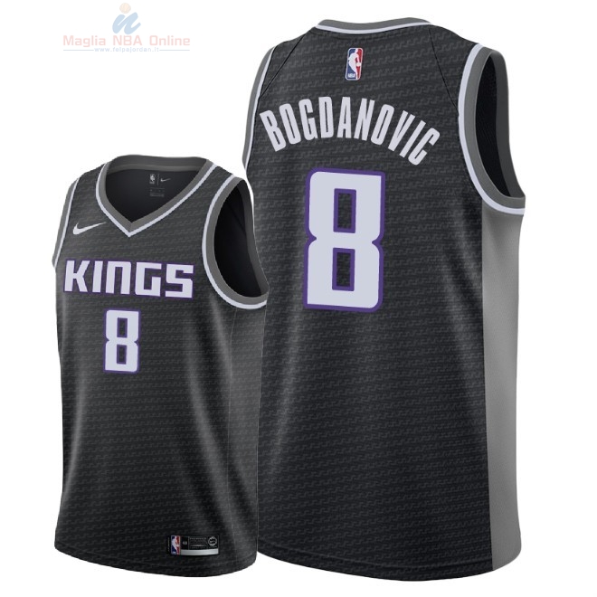 Acquista Maglia NBA Nike Sacramento Kings #8 Bogdan Bogdanovic Nero Statement 2018