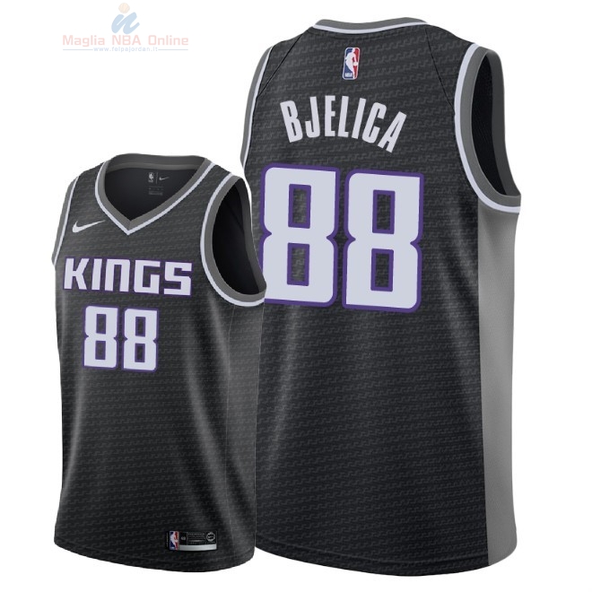 Acquista Maglia NBA Nike Sacramento Kings #88 Nemanja Bjelica Nero Statement 2018