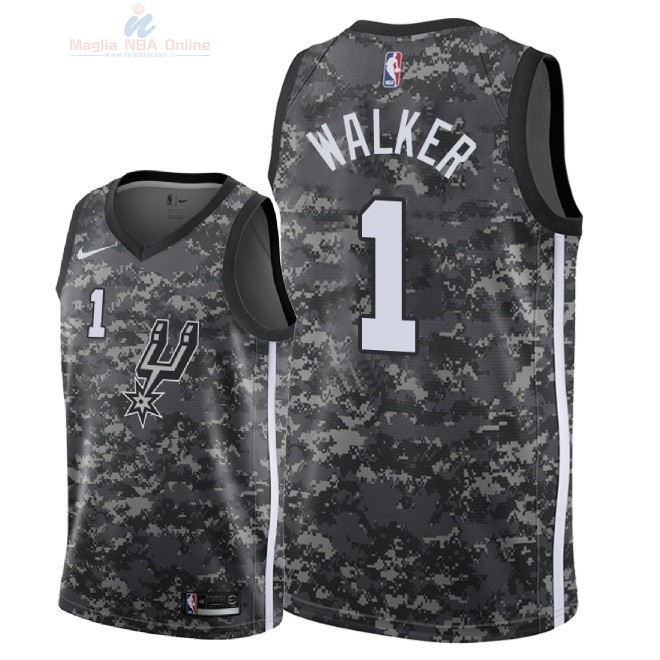 Acquista Maglia NBA Nike San Antonio Spurs #1 Lonnie Walker Nike Camouflage Città 2018