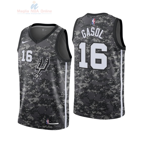 Acquista Maglia NBA Nike San Antonio Spurs #16 Pau Gasol Nike Nero Città 2018-19