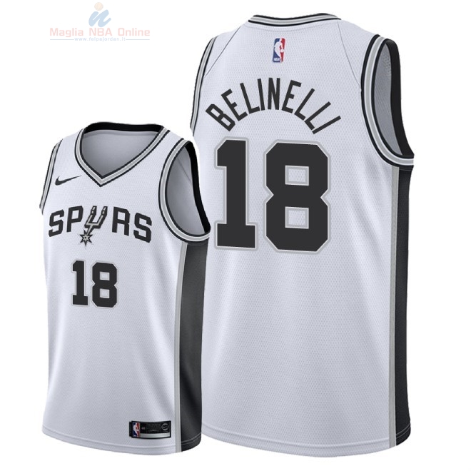 Acquista Maglia NBA Nike San Antonio Spurs #18 Marco Belinelli Bianco Association 2018