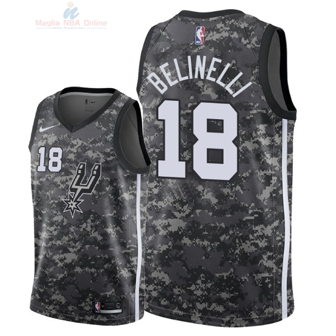 Acquista Maglia NBA Nike San Antonio Spurs #18 Marco Belinelli Nike Camouflage Città 2018