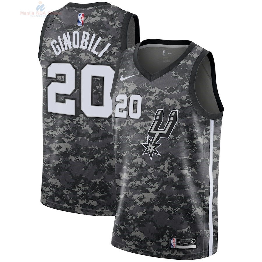 Acquista Maglia NBA Nike San Antonio Spurs #20 Manu Ginobili Nike Nero Città 2018-19