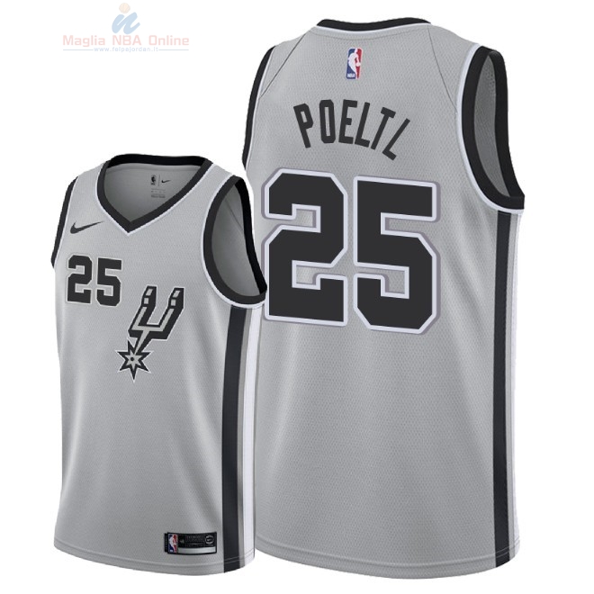 Acquista Maglia NBA Nike San Antonio Spurs #25 Jakob Poeltl Grigio Statement 2018