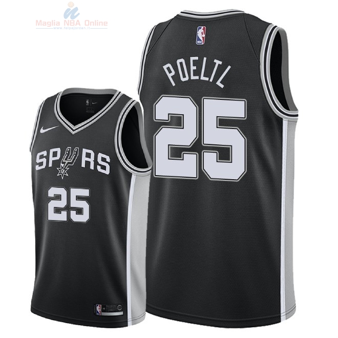 Acquista Maglia NBA Nike San Antonio Spurs #25 Jakob Poeltl Nero Icon 2018