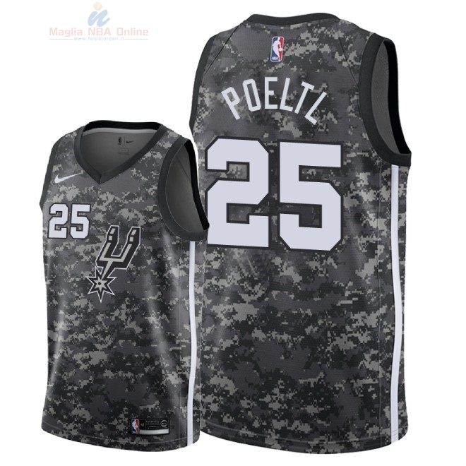 Acquista Maglia NBA Nike San Antonio Spurs #25 Jakob Poeltl Nike Camouflage Città 2018