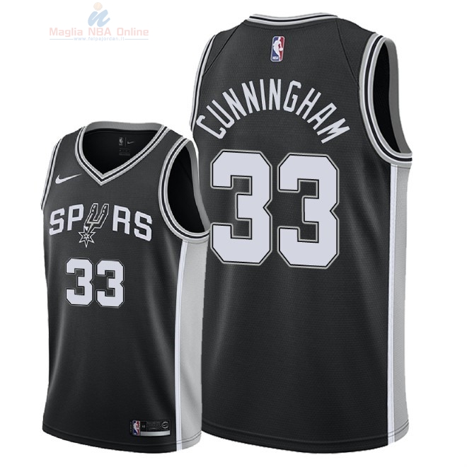 Acquista Maglia NBA Nike San Antonio Spurs #33 Dante Cunningham Nero Icon 2018