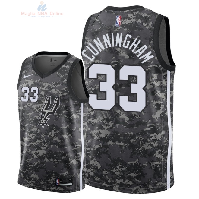 Acquista Maglia NBA Nike San Antonio Spurs #33 Dante Cunningham Nike Camouflage Città 2018