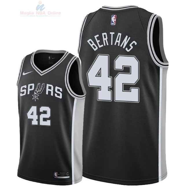 Acquista Maglia NBA Nike San Antonio Spurs #42 Davis Bertans Nero Icon 2018