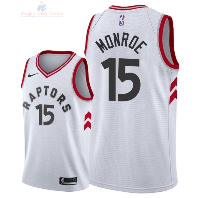 Acquista Maglia NBA Nike Toronto Raptors #15 Greg Monroe Bianco Association 2018