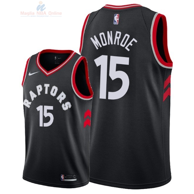 Acquista Maglia NBA Nike Toronto Raptors #15 Greg Monroe Nero Statement 2018