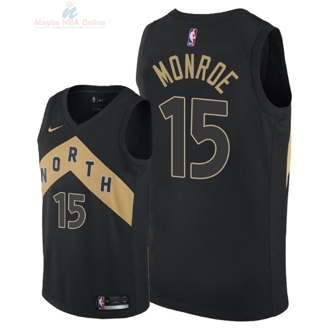 Acquista Maglia NBA Nike Toronto Raptors #15 Greg Monroe Nike Nero Città 2018