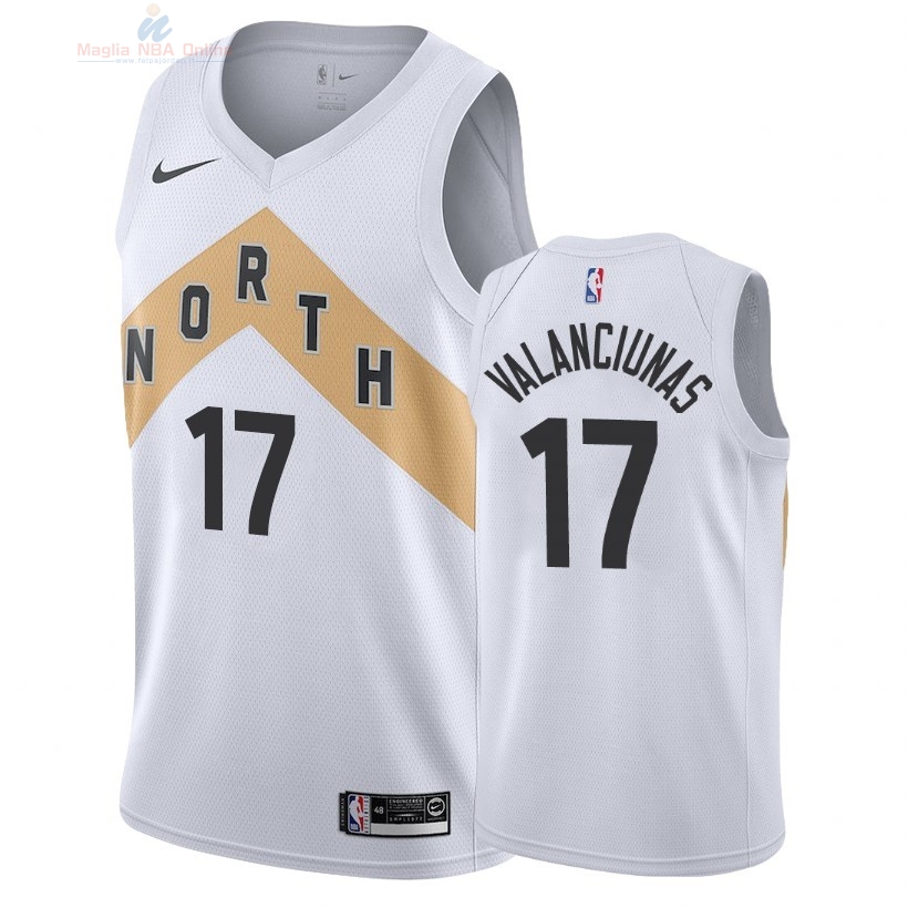 Acquista Maglia NBA Nike Toronto Raptors #17 Jonas Valanciunas Nike Bianco Città 2018-19