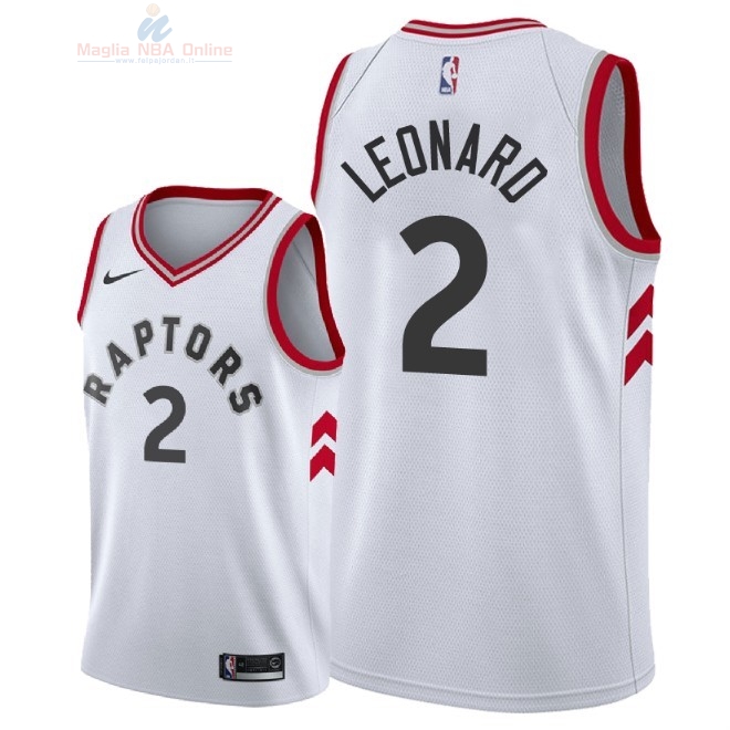 Acquista Maglia NBA Nike Toronto Raptors #2 Kawhi Leonard Bianco Association 2018