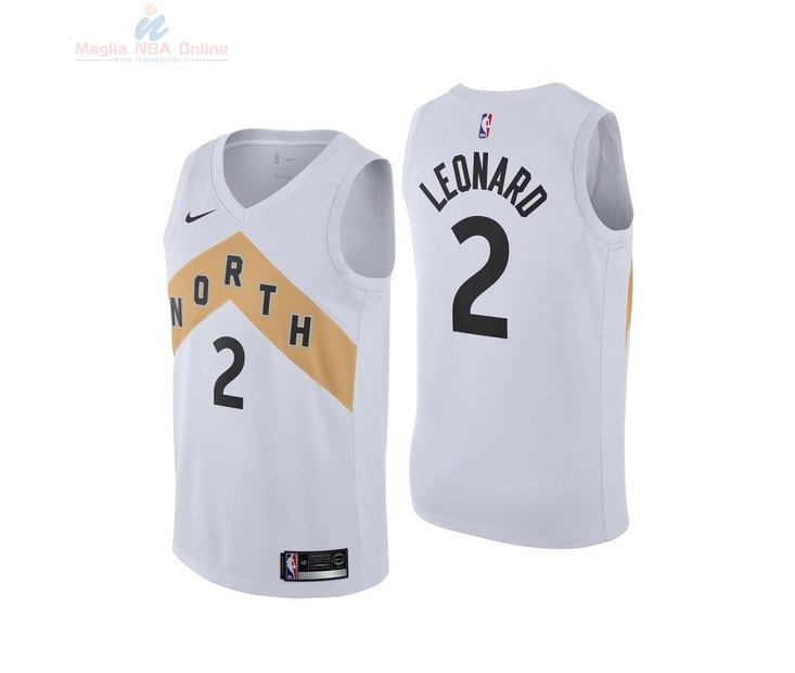 Acquista Maglia NBA Nike Toronto Raptors #2 Kawhi Leonard Nike Bianco Città 2018-19