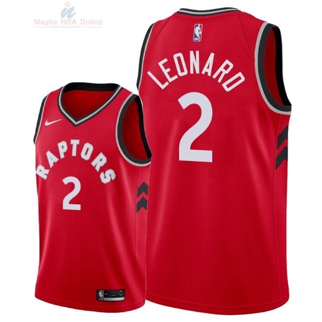 Acquista Maglia NBA Nike Toronto Raptors #2 Kawhi Leonard Rosso Icon 2018