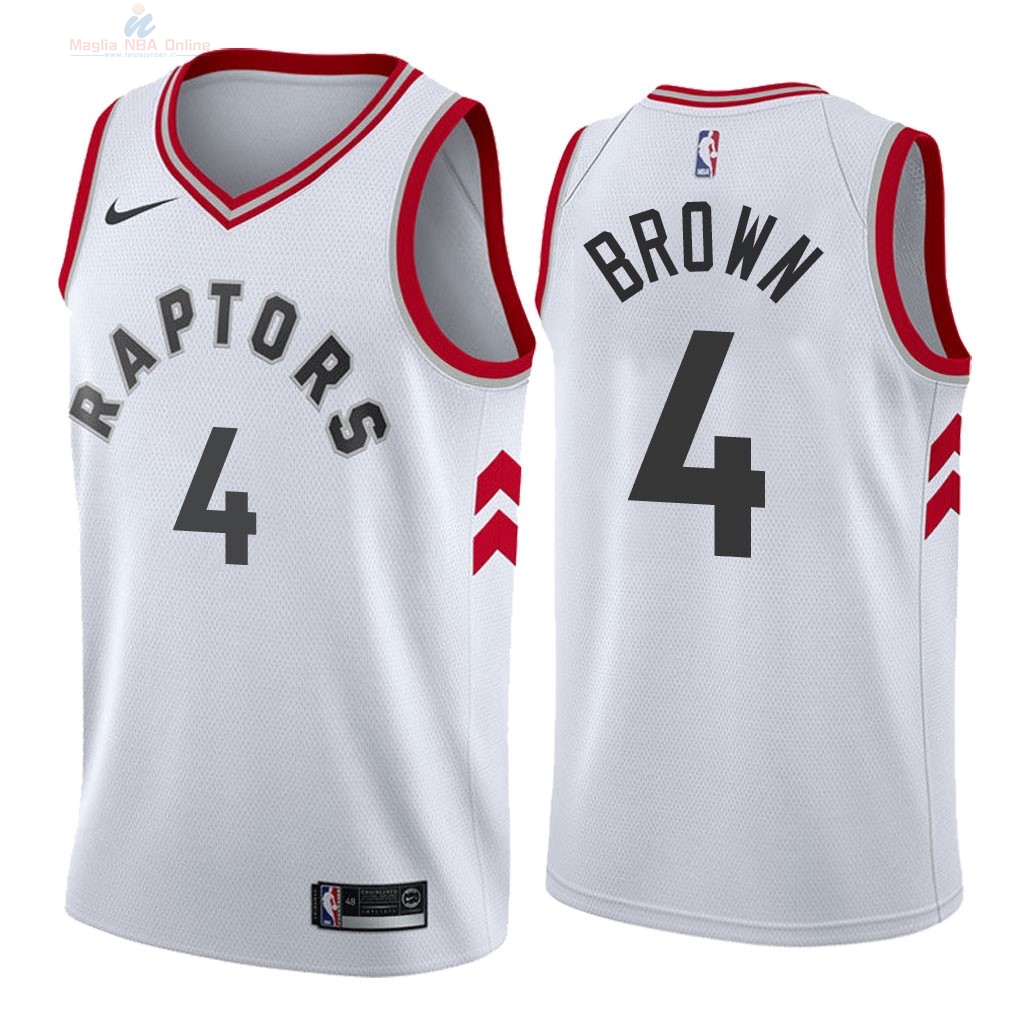 Acquista Maglia NBA Nike Toronto Raptors #4 Lorenzo Brown Bianco Association 2018