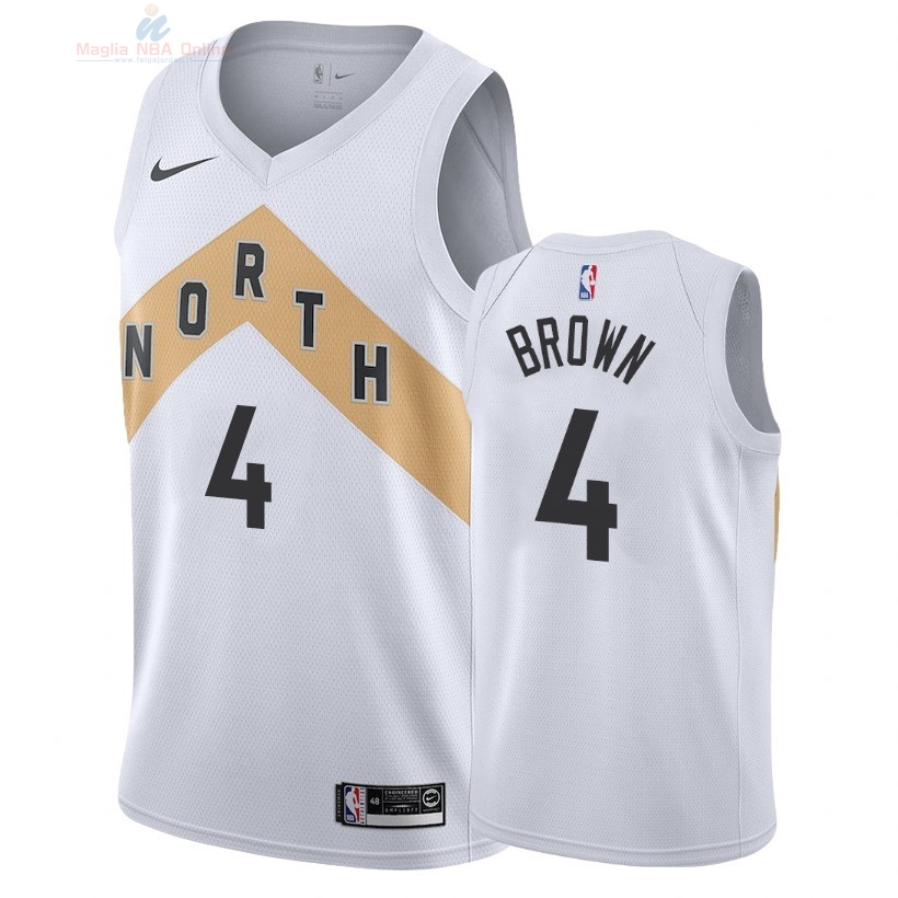 Acquista Maglia NBA Nike Toronto Raptors #4 Lorenzo Brown Nike Bianco Città 2018-19