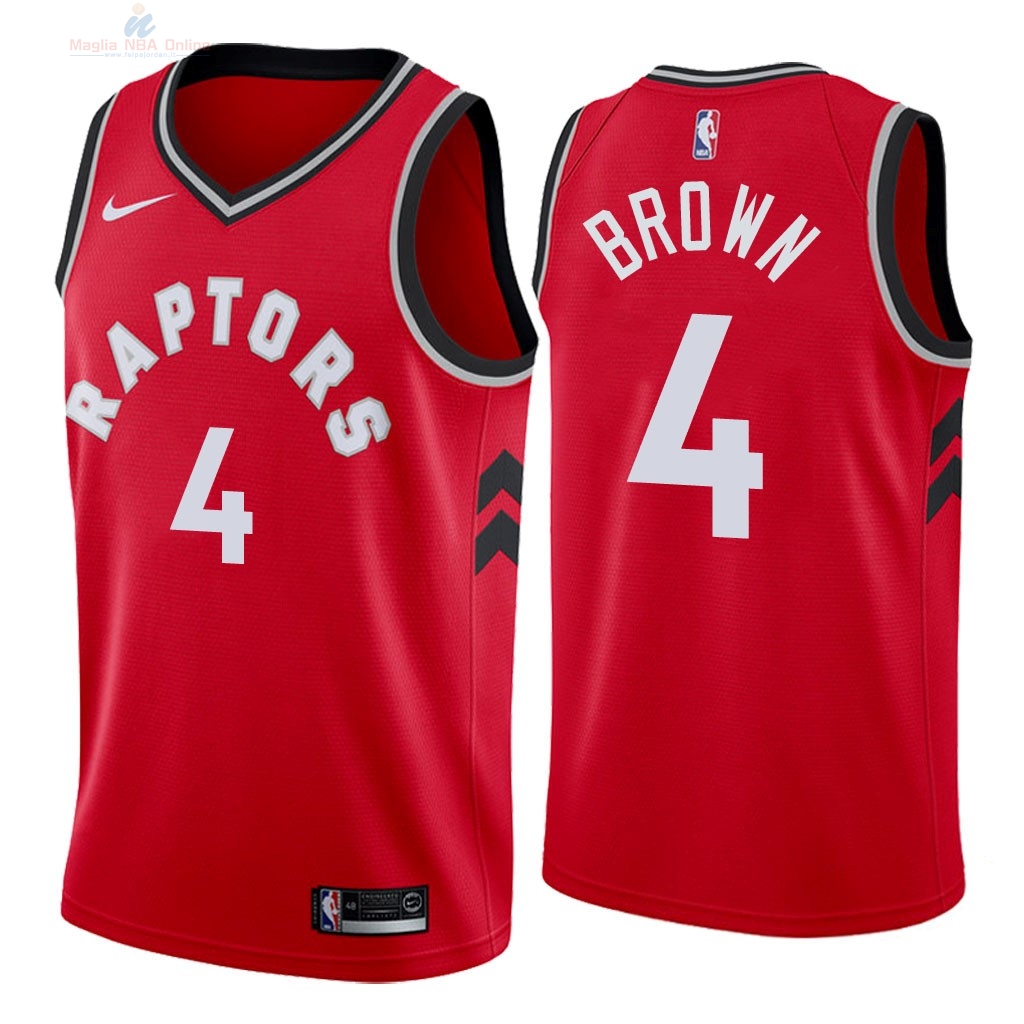 Acquista Maglia NBA Nike Toronto Raptors #4 Lorenzo Brown Rosso Icon 2018