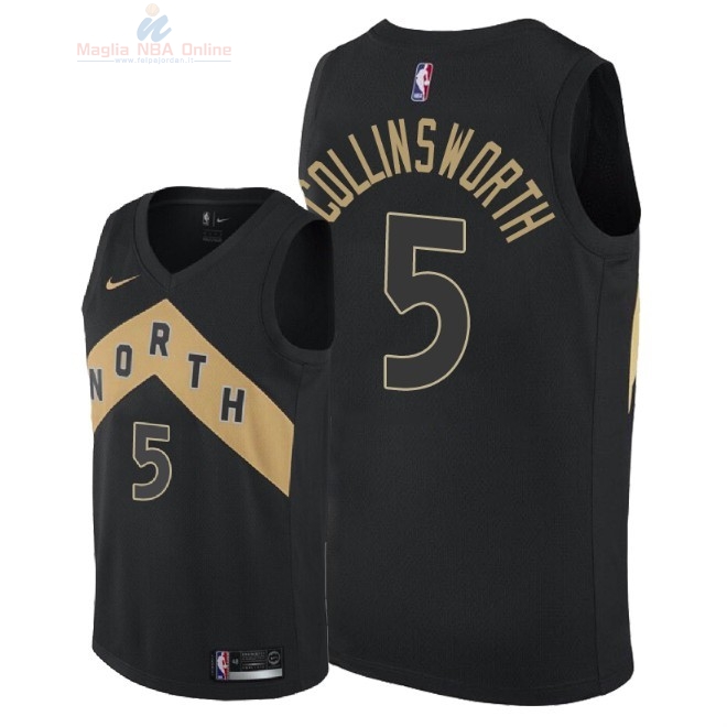 Acquista Maglia NBA Nike Toronto Raptors #5 Kyle Collinsworth Nike Nero Città 2018