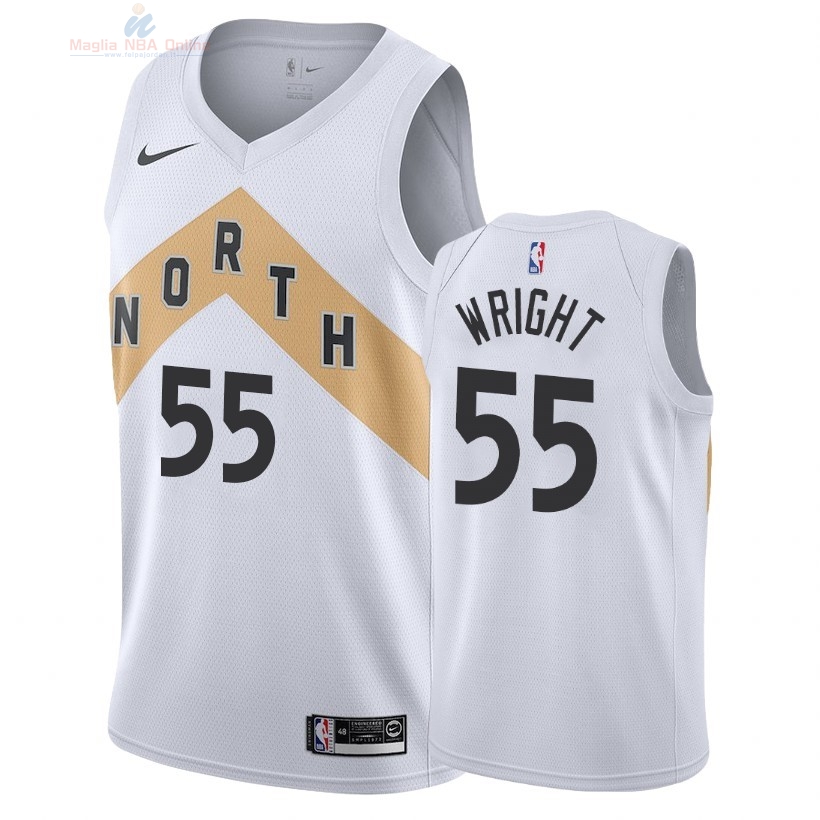 Acquista Maglia NBA Nike Toronto Raptors #55 Delon Wright Nike Bianco Città 2018-19