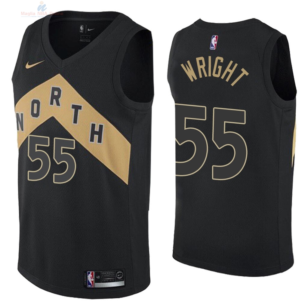 Acquista Maglia NBA Nike Toronto Raptors #55 Delon Wright Nike Nero Città 2018