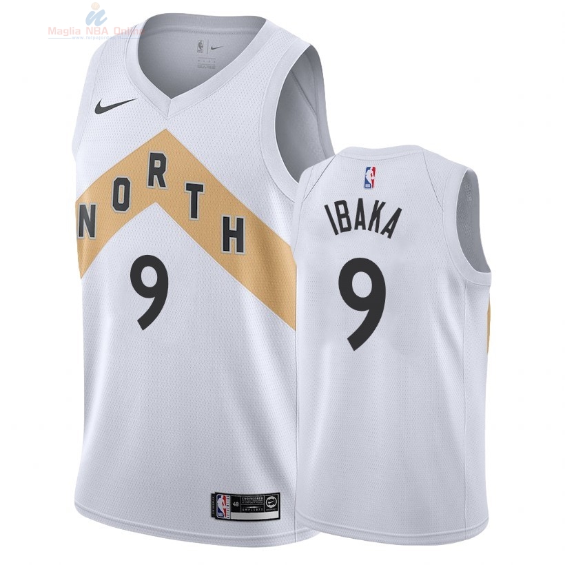 Acquista Maglia NBA Nike Toronto Raptors #9 Serge Ibaka Nike Bianco Città 2018-19