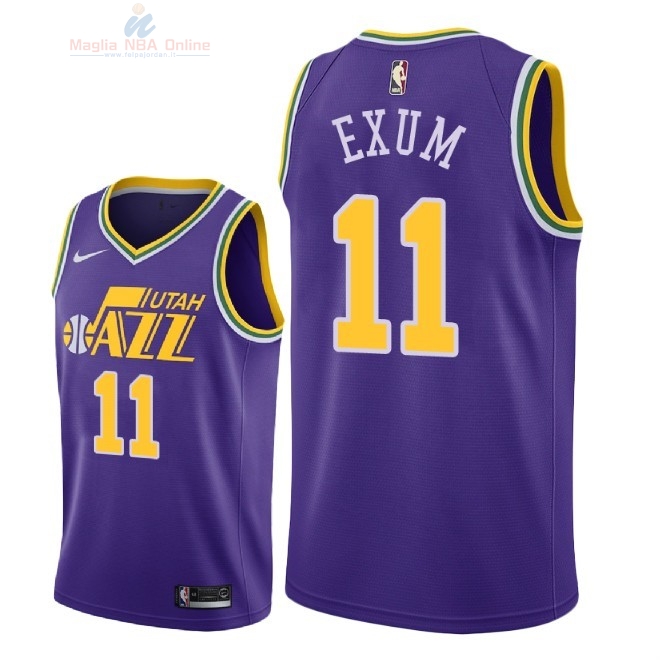 Acquista Maglia NBA Nike Utah Jazz #11 Dante Exum Retro Porpora 2018