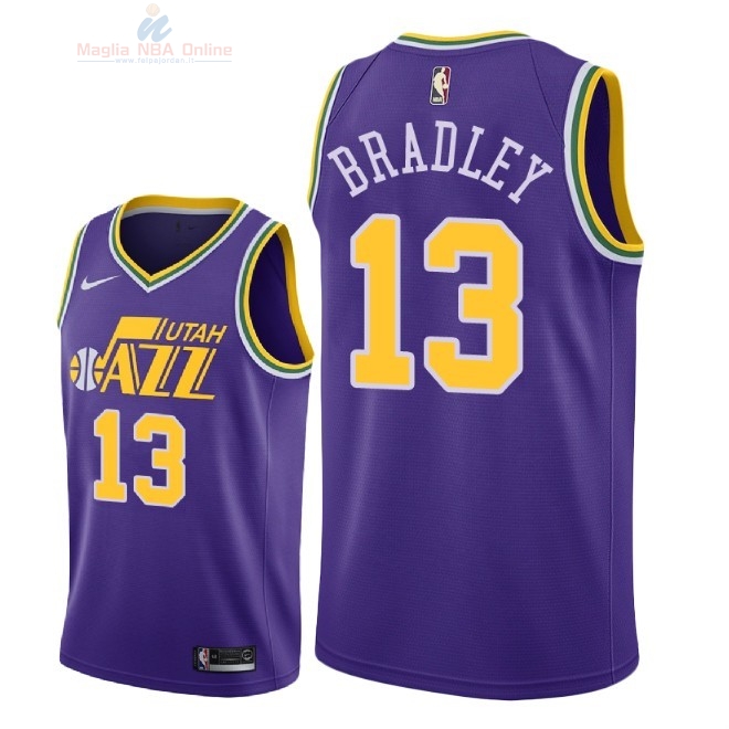 Acquista Maglia NBA Nike Utah Jazz #13 Tony Bradley Retro Porpora 2018