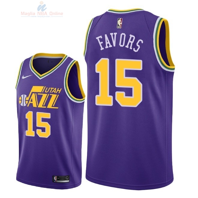 Acquista Maglia NBA Nike Utah Jazz #15 Derrick Favors Retro Porpora 2018