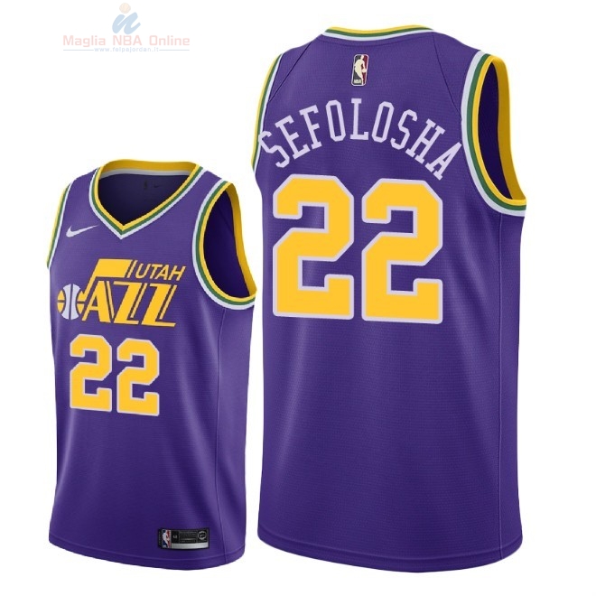 Acquista Maglia NBA Nike Utah Jazz #22 Thabo Sefolosha Retro Porpora 2018