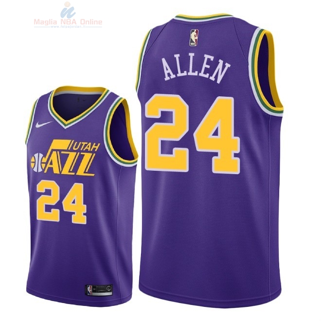 Acquista Maglia NBA Nike Utah Jazz #24 Grayson Allen Retro Porpora 2018