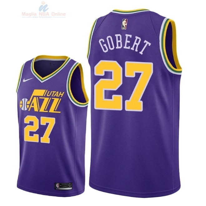 Acquista Maglia NBA Nike Utah Jazz #27 Rudy Gobert Retro Porpora 2018