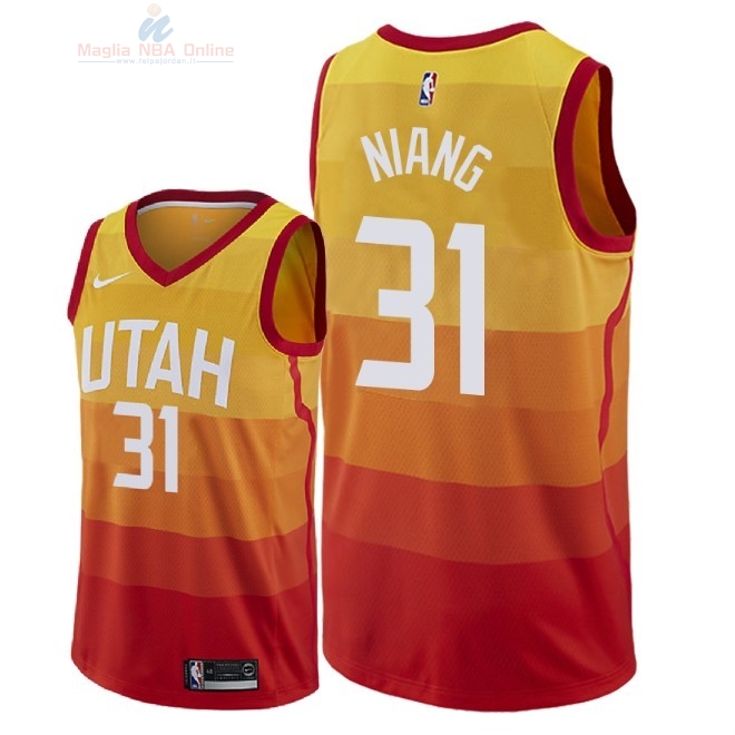 Acquista Maglia NBA Nike Utah Jazz #31 Georges Niang Nike Arancia Città 2018-19