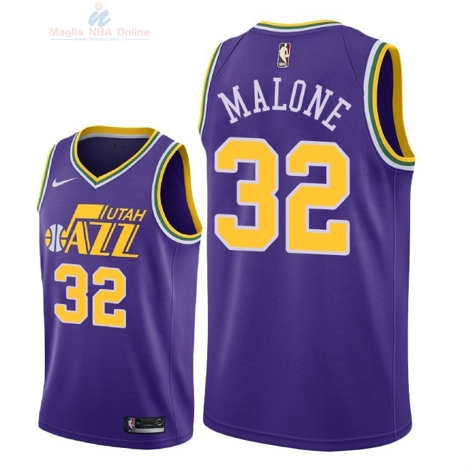 Acquista Maglia NBA Nike Utah Jazz #32 Karl Malone Retro Porpora 2018