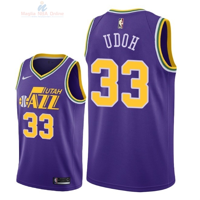 Acquista Maglia NBA Nike Utah Jazz #33 Ekpe Udoh Retro Porpora 2018