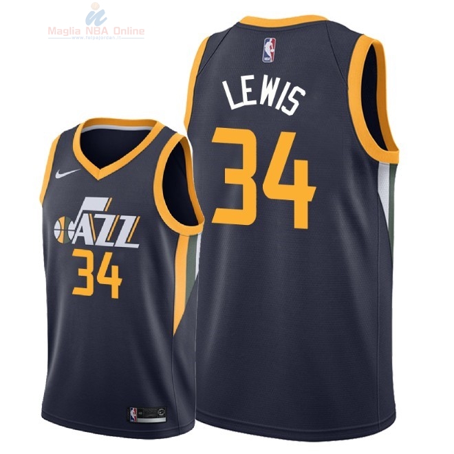 Acquista Maglia NBA Nike Utah Jazz #34 Trey Lewis Marino Icon 2018