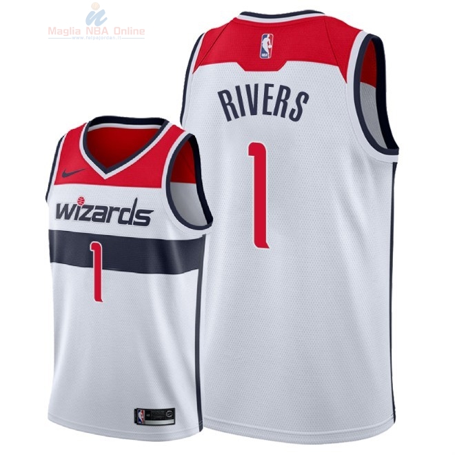 Acquista Maglia NBA Nike Washington Wizards #1 Austin Rivers Bianco Association 2018