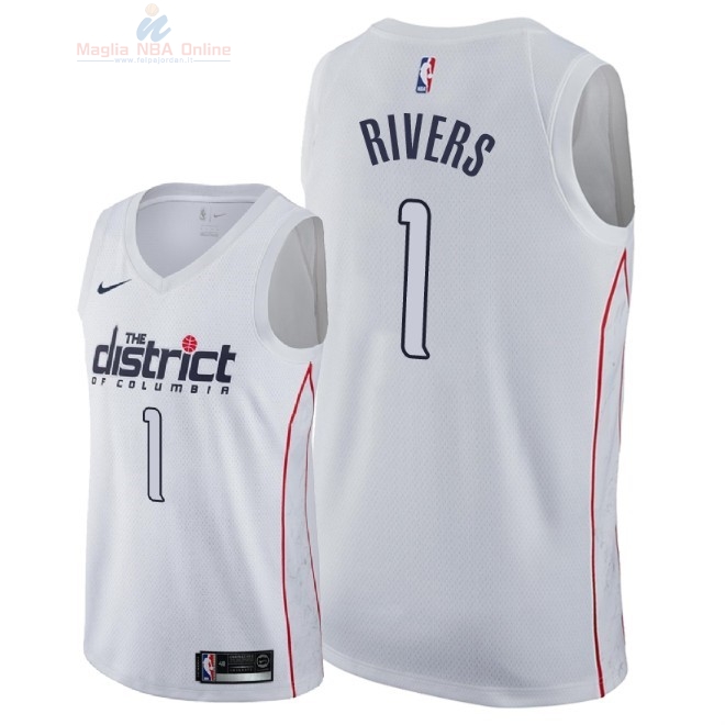 Acquista Maglia NBA Nike Washington Wizards #1 Austin Rivers Nike Bianco Città 2018