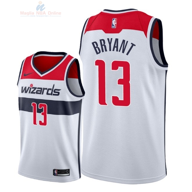 Acquista Maglia NBA Nike Washington Wizards #13 Thomas Bryant Bianco Association 2018